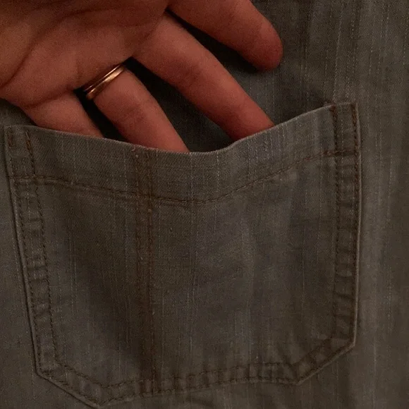 Light blue denim overall shorts - Picture 5 of 8